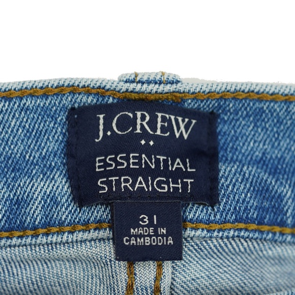 JCREW Size 31 Essential Straight jean All-Day Stretch Palm Blue Wash $128 CD679 - Picture 4 of 7